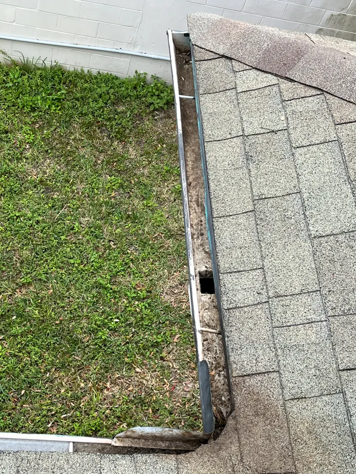 Cleared gutter, commercial office job